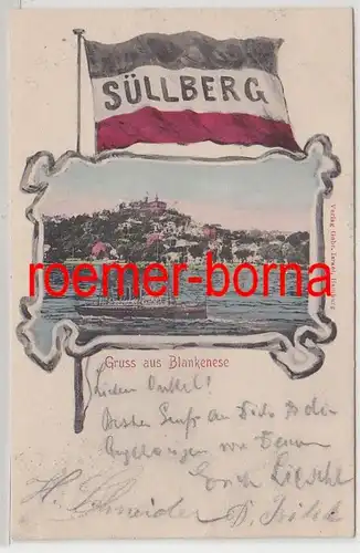 79547 Fahnen Ak Gruß aus Blankenese Süllberg 1903