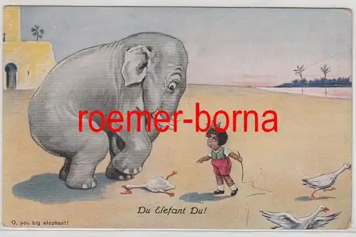 79596 Humour Ak 'Du Elefant Du!' vers 1920