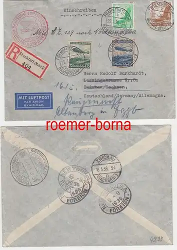 79624 Zeppelin Einschreiben Brief Europa Nordamerika 29.04.1936