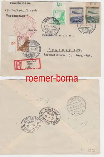 79629 Zeppelin Einschreiben Brief Europa Nordamerika 05.05.1936