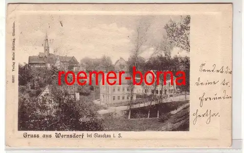 79715 Ak Gruß aus Wernsdorf bei Glauchau in Sachsen um 1900