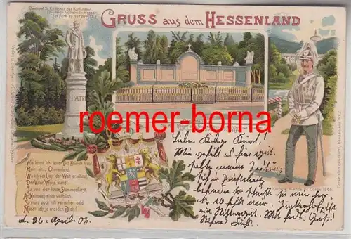 79783 Ak Lithographie Gruss de Hesse 1903