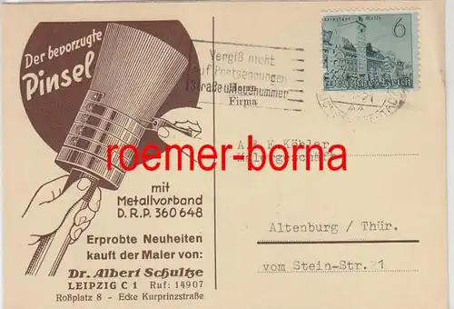 79854 Ak Werbung Pinsel von Dr. Albert Schultze in Leipzig 1940