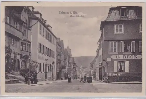 79910 Ak Zabern dans la rue Alsace 1916