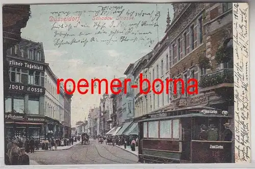80005 Ak Düsseldorf Schadow Strasse avec tramway 1906