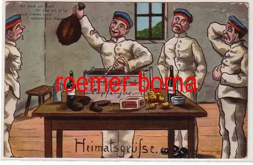 80030 Artiste Ak militaire humour 'Salutations à domicile' 1912