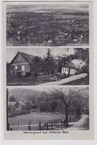 80087 AK Nesselgrund bei Altenheide-Bade - Lehnhart's Gasthaus zu Steinberg 1941