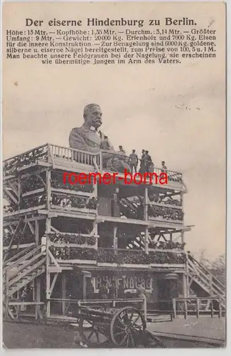 80098 Ak Le Hindenburg de fer à Berlin, Feldgraue au clous 1916