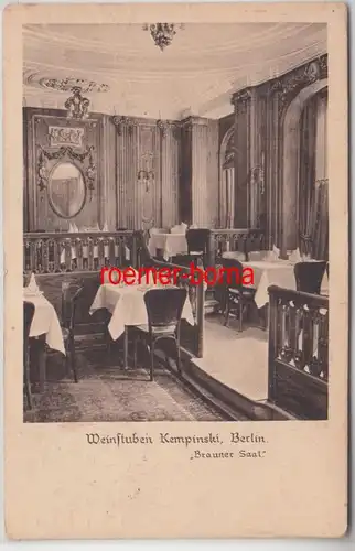 80099 Ak Weinstuben Kempinski Berlin 'Brauner Salle' vers 1920