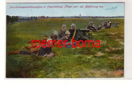 80186 Feldpost Ak Maschinengewehrkompagnie in Feuerstellung 1915