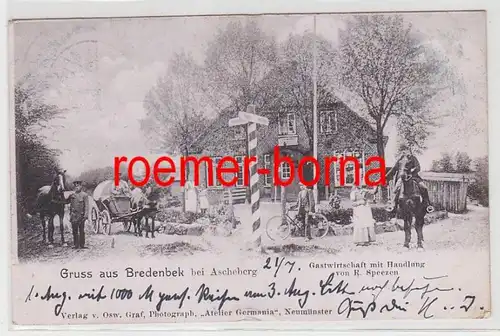 80199 Ak salutation de Bredenbek à Assenberg Gastwirtschaft avec acte 1902