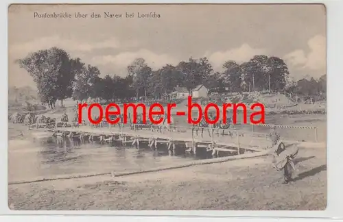 80204 Ak Ponton pont sur le Narev à Lomcha Lombza vers 1915
