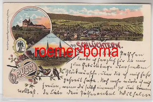 80268 Ak Lithographie Grüss von Schlüter 1900