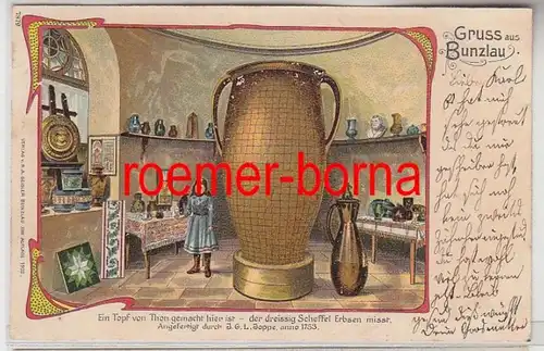 80482 Ak Lithographie Grüss de Bunzlau pot géant de J.G.L. Joppe 1906
