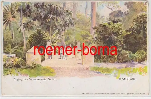 80593 Künstler Ak Kamerun Eingang zum Gouvernements-Garten um 1900