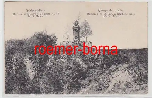 80939 Ak St. Hubert champs de bataille Monument de l'infanterie-Rgt. 67 vers 1910