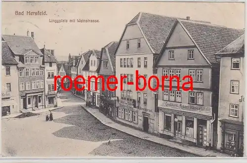 80956 Ak Bad Hersfeld Lingplatz avec Weinstrasse avec magasins 1912