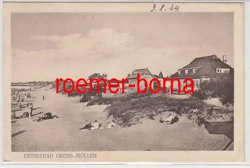 81194 Ak Ostseebad Gross Möllen Mielno in Pommern Strandmotiv 1924