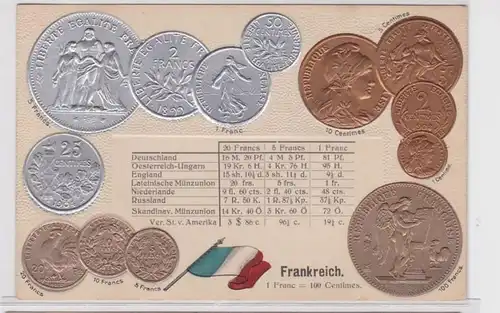 81336 Präge Ak mit Münzabbildungen Frankreich um 1910