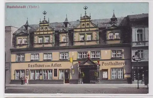 81703 Ak Rudolstadt in Thüringen Gasthaus zum Adler, Posthalterei um 1920
