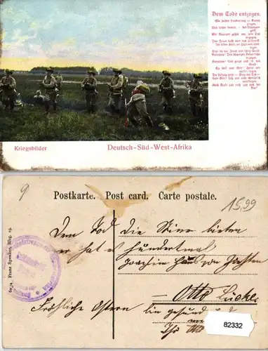 82332 Feldpost Ak Deutsch Süd West Afrika Kriegsbilder um 1907
