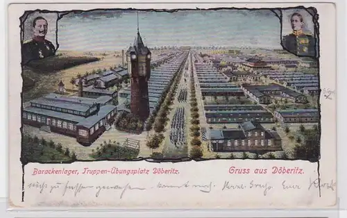 82779 AK Gruss aus Döberitz - Barackenlager, Truppenübungsplatz Döberitz 1910