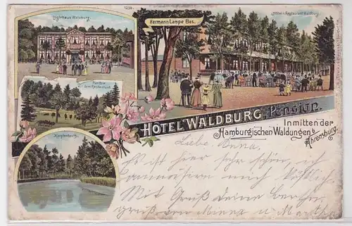 84217 Ak Lithographie Hotel Waldburg inmitten der Hamburgischen Waldungen 1901