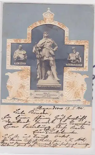 85420 Präge AK Abt Sibold, Fürst Pribislaw, Otto I. Markgraf v. Brandenburg 1901