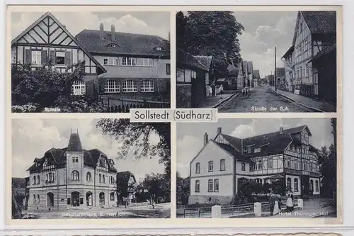 85827 Mehrbild AK Sollstedt (Südharz) - Schule Hotel Thüringer Hof Geschäftshaus