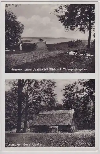 86249 Mehrbild AK Masuren - Insel Upalten mit Blick auf Thiergarterspitze 1933