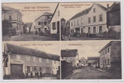 86382 Multi-phot post Ak Salutation de l'auberge de Zotzenheim etc. 1915