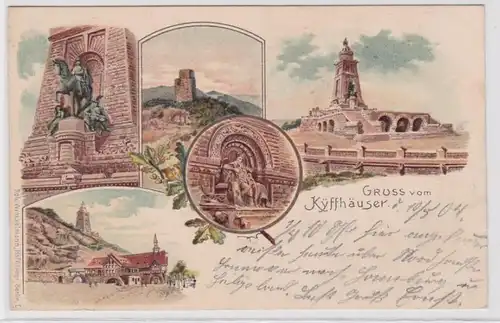 86393 AK Gruss vom Kyffhäuser - Kaiser Wilhelm & Barbarossa Denkmal 1904
