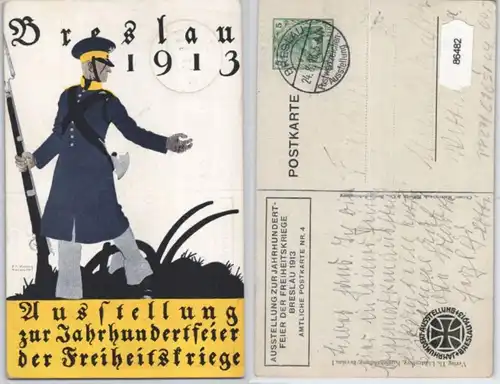 86482 DR Plein de choses Carte postale PP27/C165/4 Wroclaw Fête du siècle 1813-1913