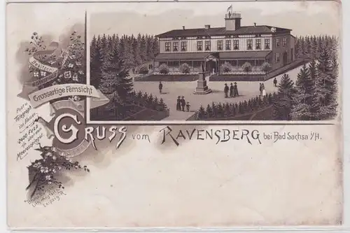 87168 Vorläufer Bruno Bürger AK Gruss vom Ravensberg bei Bad Sachsa i/H um 1895