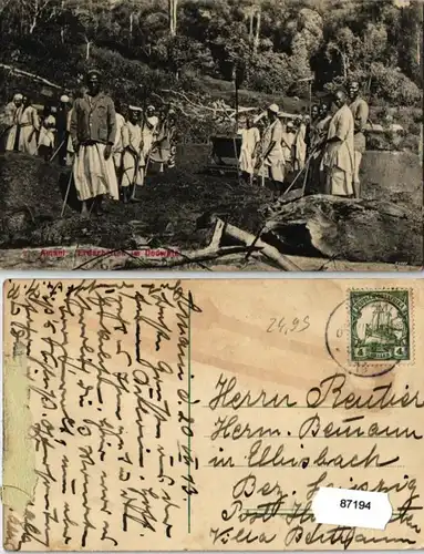 87194 Ak Allemand Afrique de l'Est Amani Travaux de terrassement dans la vallée de Dodwetal 1913
