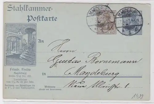 87897 Stahlkammer Ganzsachen Postkarte Friedrich Freise Magdeburg 1907