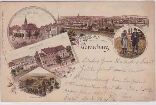 87927 Ak Lithographie Gruss aus Ronneburg 1906
