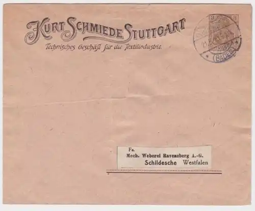 88620 DR Enveloppe complète PU25/B55 Kurt Forge Stuttgart 1910