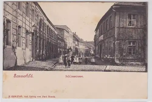 88737 Ak Sommerfeld Schlossstrasse avec enfants vers 1900