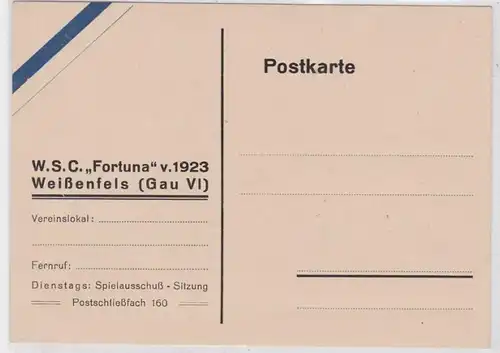 88994 Reklame AK W.S.C. 'Fortuna' v. 1923 Weißenfels (Gau VI)