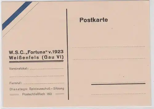 88997 Reklame AK W.S.C. 'Fortuna' v. 1923 Weißenfels (Gau VI)