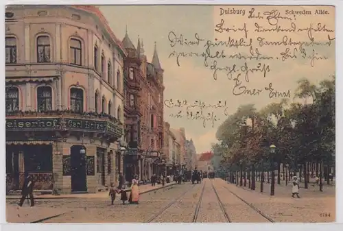 89038 AK Duisburg - Suède Alliance avec système de voie et de transport 1905