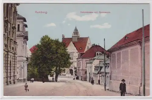 89466 Ak Rumburg Dammstrasse mit Gymnasium um 1910