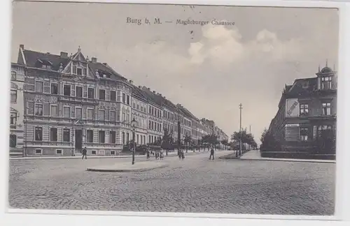 89510 Ak Burg bei Magdeburg Magdeburger Chaussee 1917