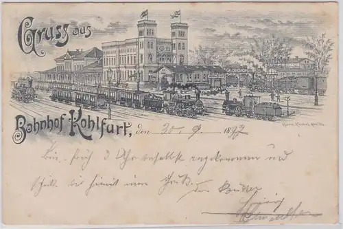 89860 Ak Gruß aus Bahnhof Kohlfurt Wegliniec 1897