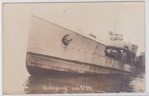 90094 Photo Ak Destructeur de torpilles V99, 1915