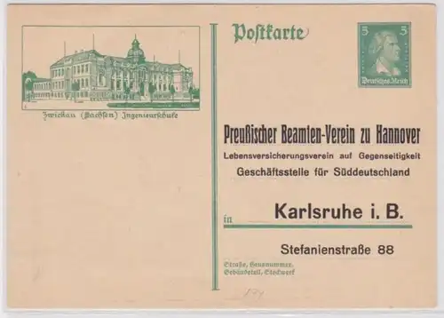 90160 DR Ganzsachen Postkarte P174/010 Zudruck preuß. Beamten-Verein Hannover
