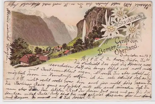 90293 AK Salutation de l'Oberland bernois - Schauschbach, vue sur la vallée 1896