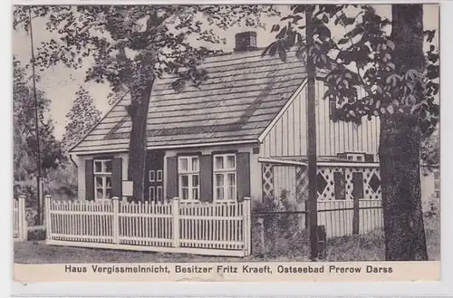 90609 AK Haus Vernicht, Bes. F.Kraeft, Mer Baltique Bad Prerow Darss 1929