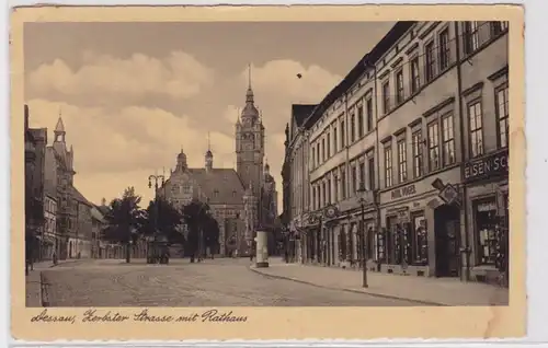 90789 AK Dessau - Zerbster Strasse mit Rathaus & Geschäften